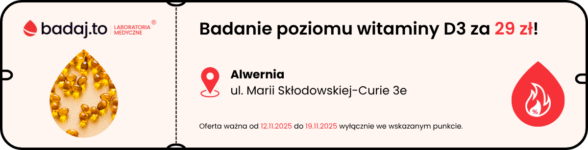 Badanie poziomu witaminy D3 za 29 zł w Alwerni