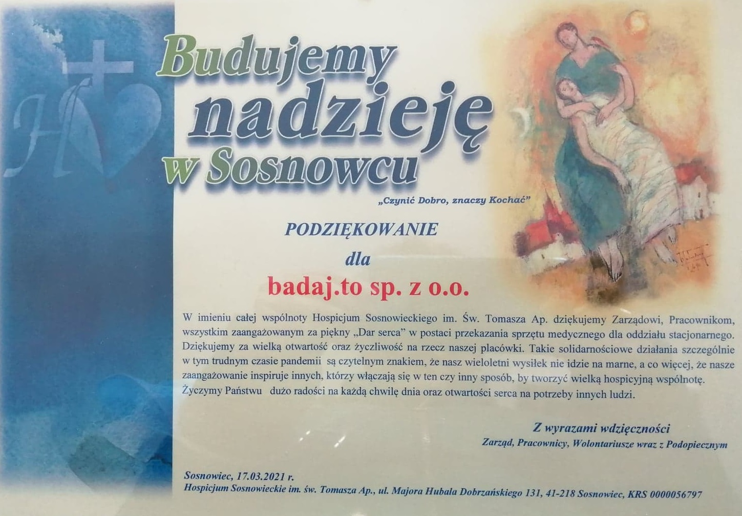 Hospicjum Sosnowieckiemu im. Św. Tomasza Ap.