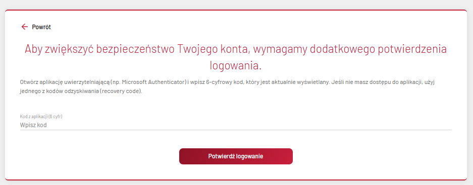 Logowanie 2FA konto klienta badaj.to